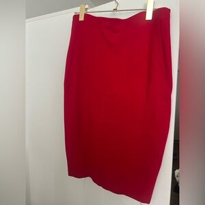 New York & Company Vibrant Red Pencil Skirt